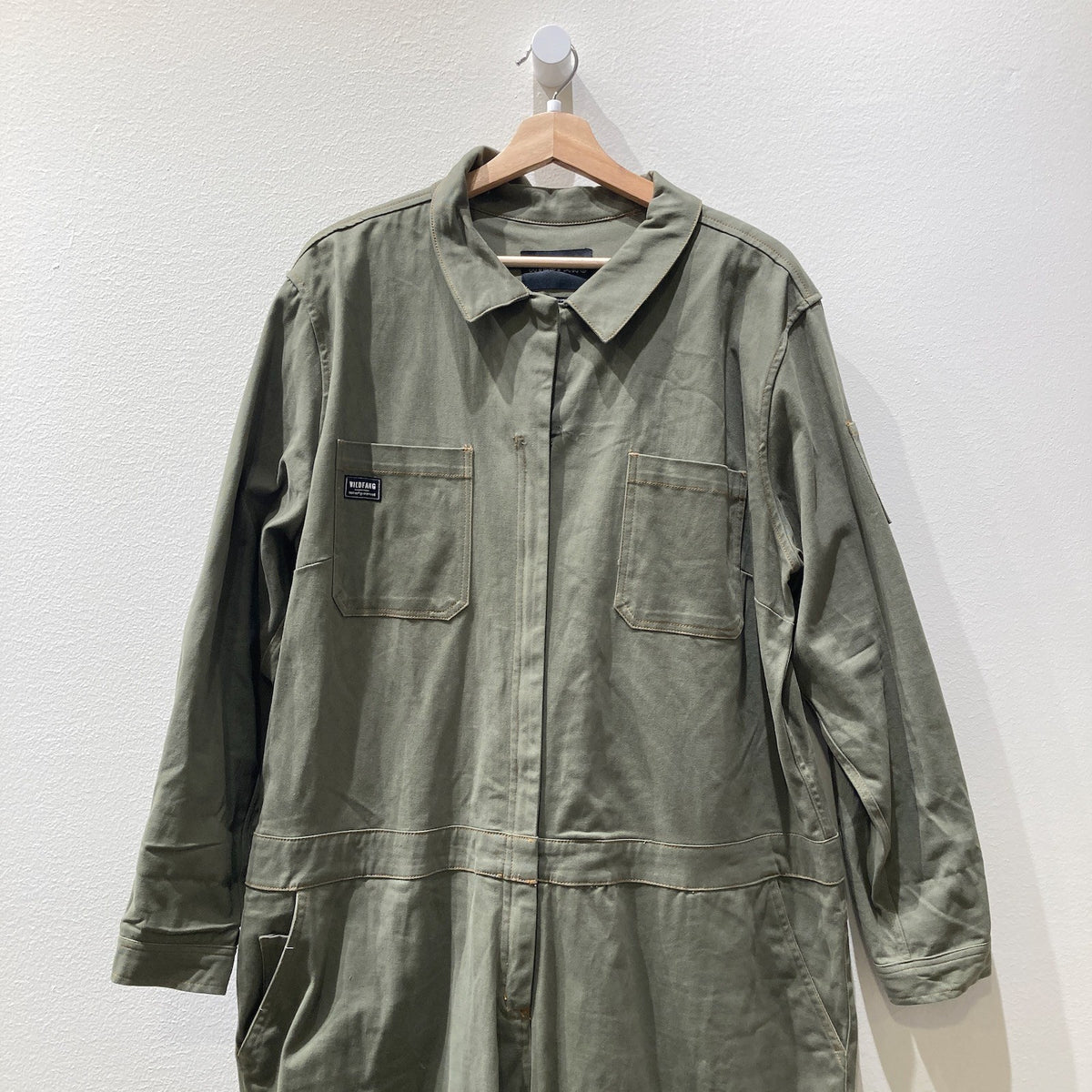 Wildfang Green Long Sleeve Essential Coverall Jumpsuit - Size XXL - 0530JF