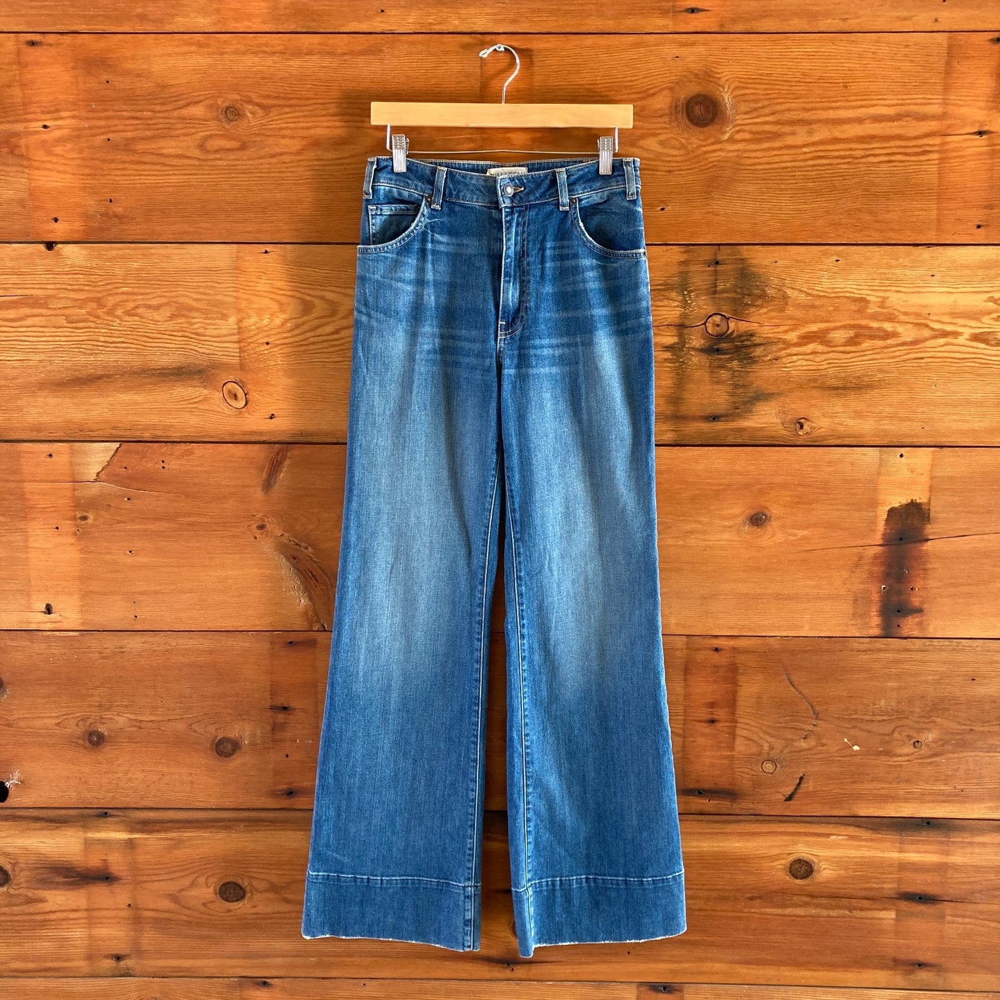 27 - Nili Lotan $450 Medium Wash Nadege High Rise Womens Flare Leg Jeans 3333MC