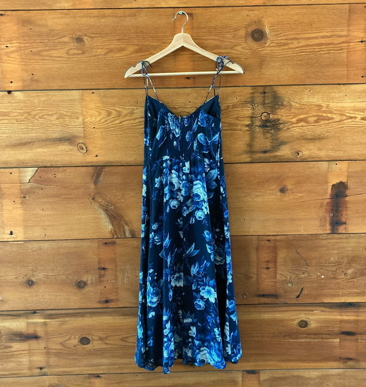 Reformation Blue Floral Lottie Print Juliette NEW Midi Dress - Size 4 - 0816TB