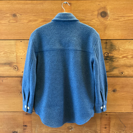 Quince Blue Melange NEW Merino Wool Button Front Shirt Jacket - Size S - 0511VS