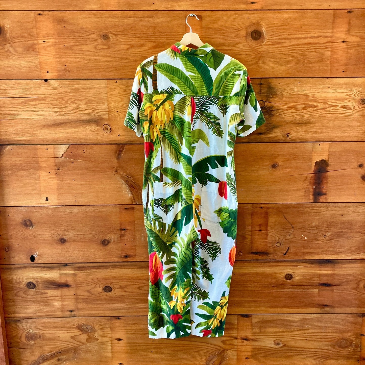 Farm Rio Banana Leaves Tropical Patterned Jumpsuit - Size S - NEW - 1203TR