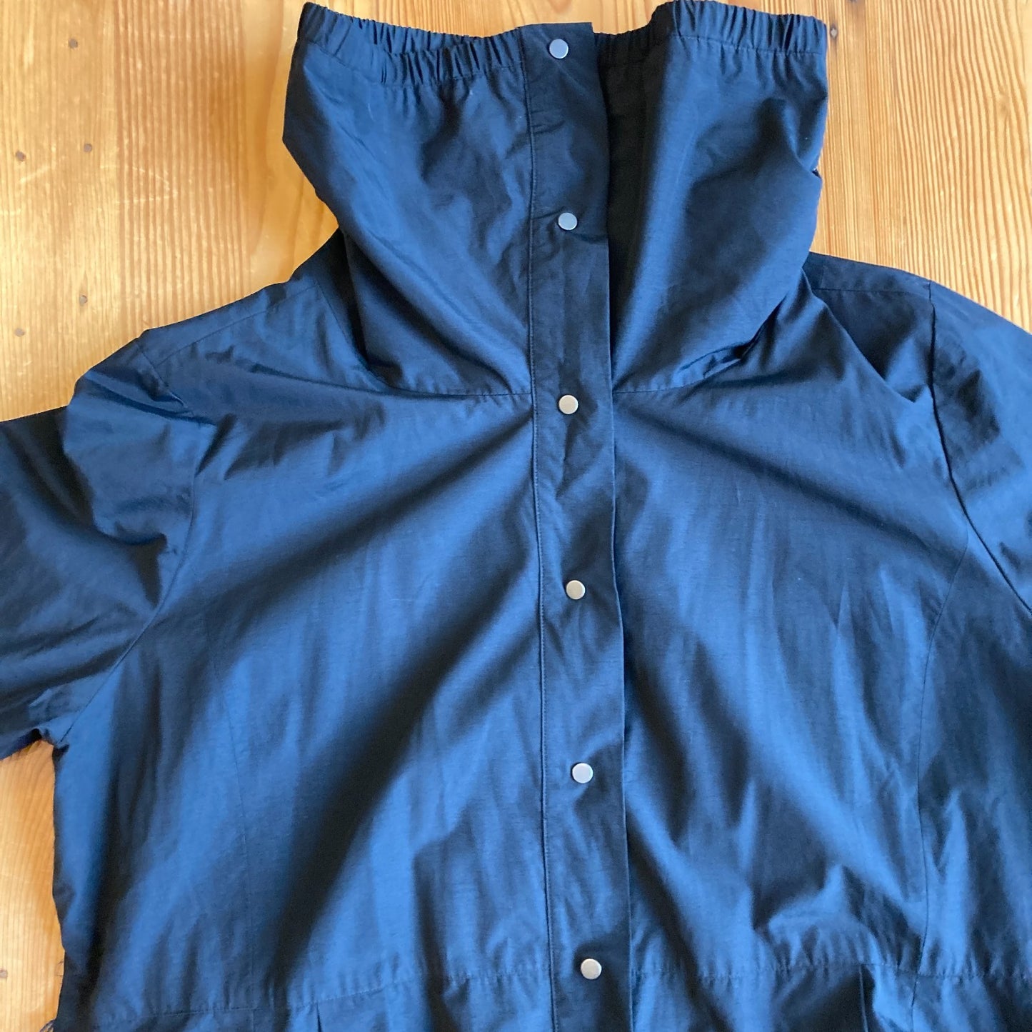 Eileen Fisher Black Snap Front Funnel Neck Lined Jacket - Size XL - 0106KA