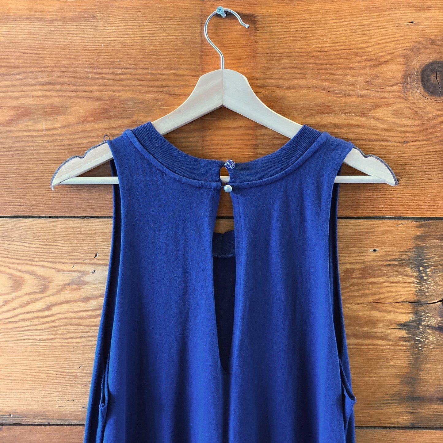 Farm Rio $148 Navy Blue Printed Nature Organic Cotton Jumpsuit - Size S - 1203TR