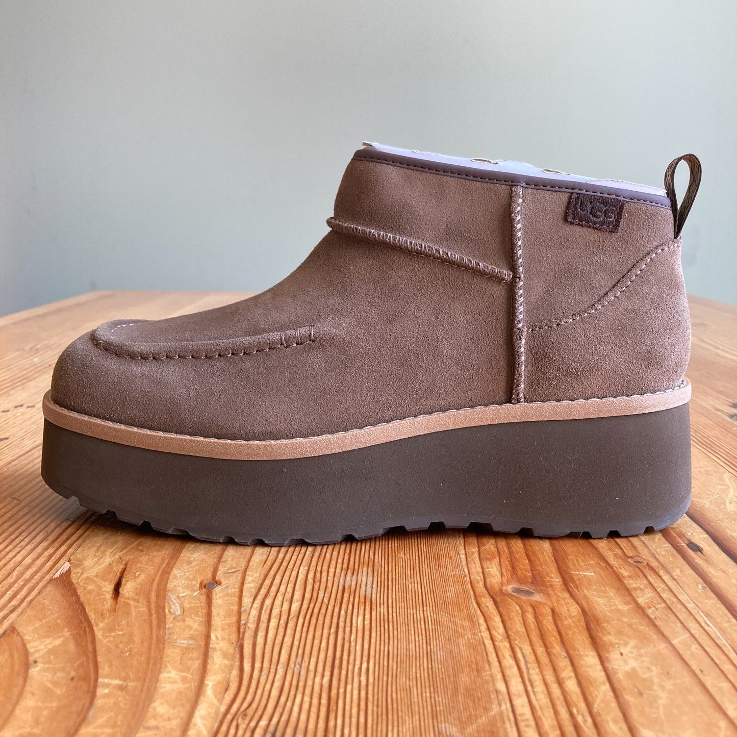 Ugg Brown Platform Cityfunc Ultra Mini Ankle Boots - Size 10 - NEW - 1206HP