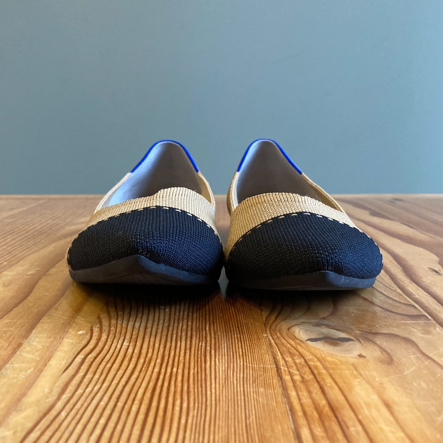 10.5 - Rothy's Two Tone Camel Black The Point II Ballet Flats Shoes 0206BS