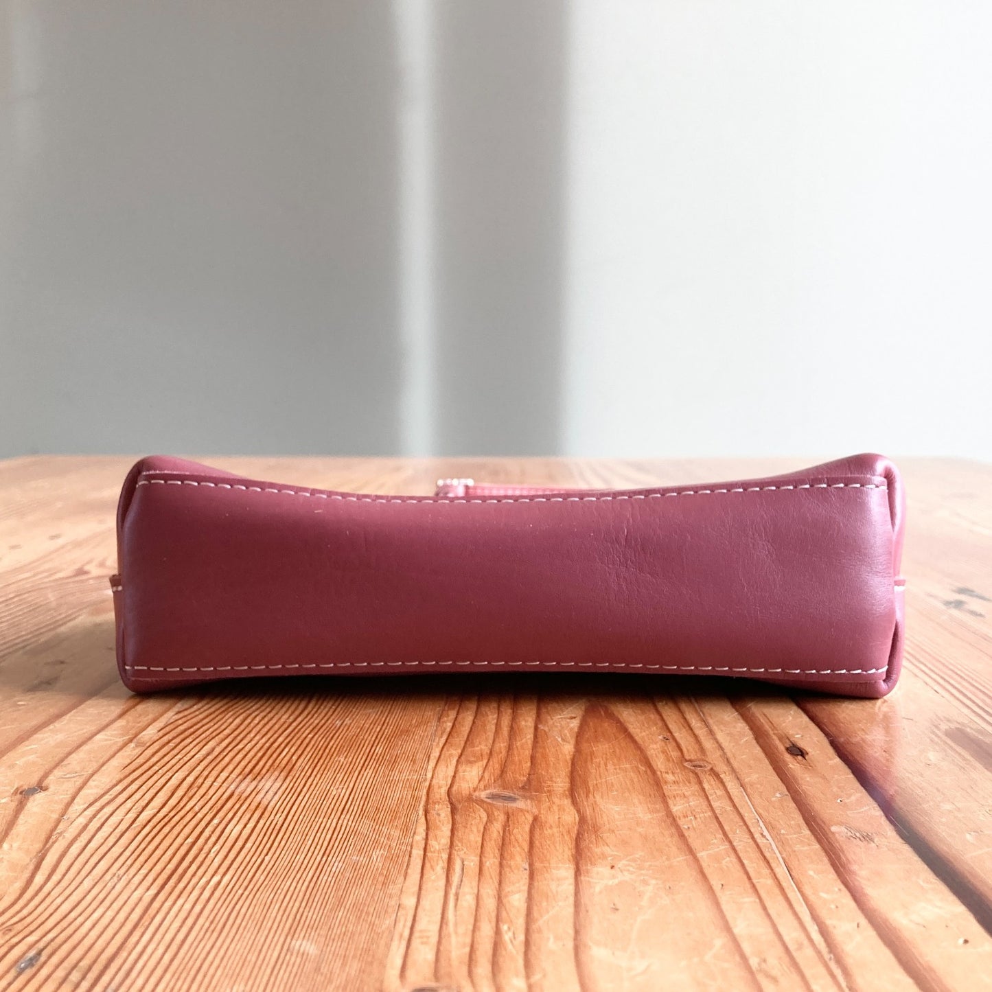 Portland Leather Goods Purple Zip Top Crossbody Bag Purse 0322AS