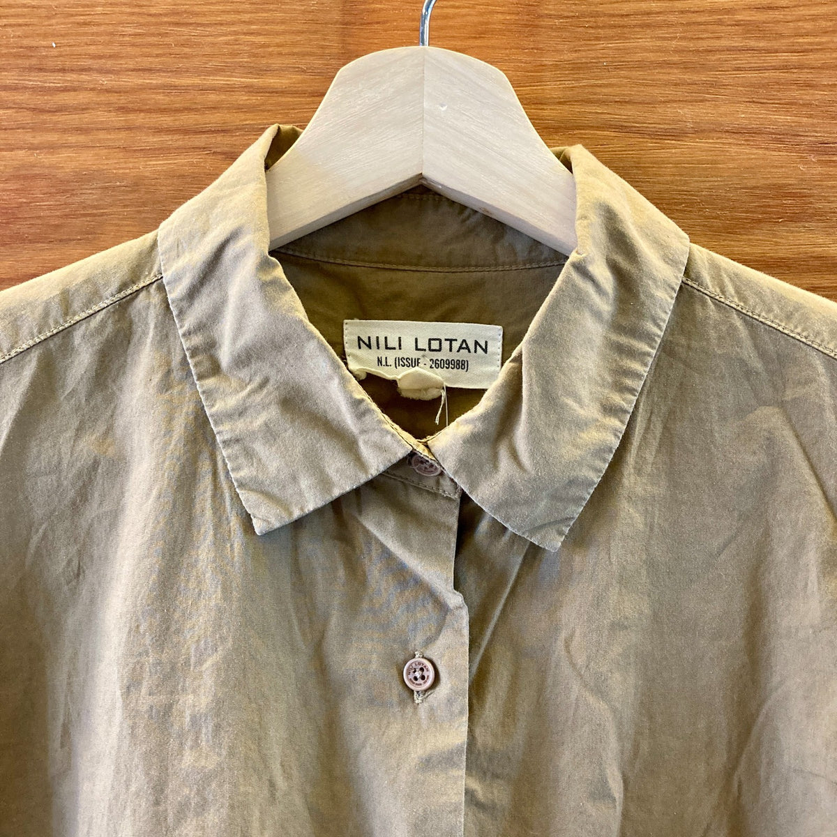 Nili Lotan Brown Long Sleeve Oversized Button Up Shirt Top - Size S - 0904NF