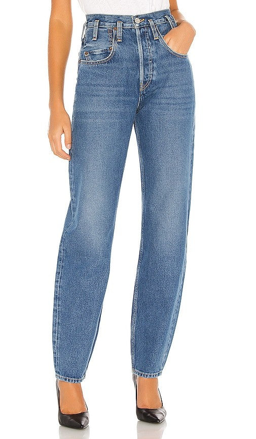 Re/Done $325 80's Peg Leg Medium 16 Wash Tapered Jeans - Size 27 - 0706AV