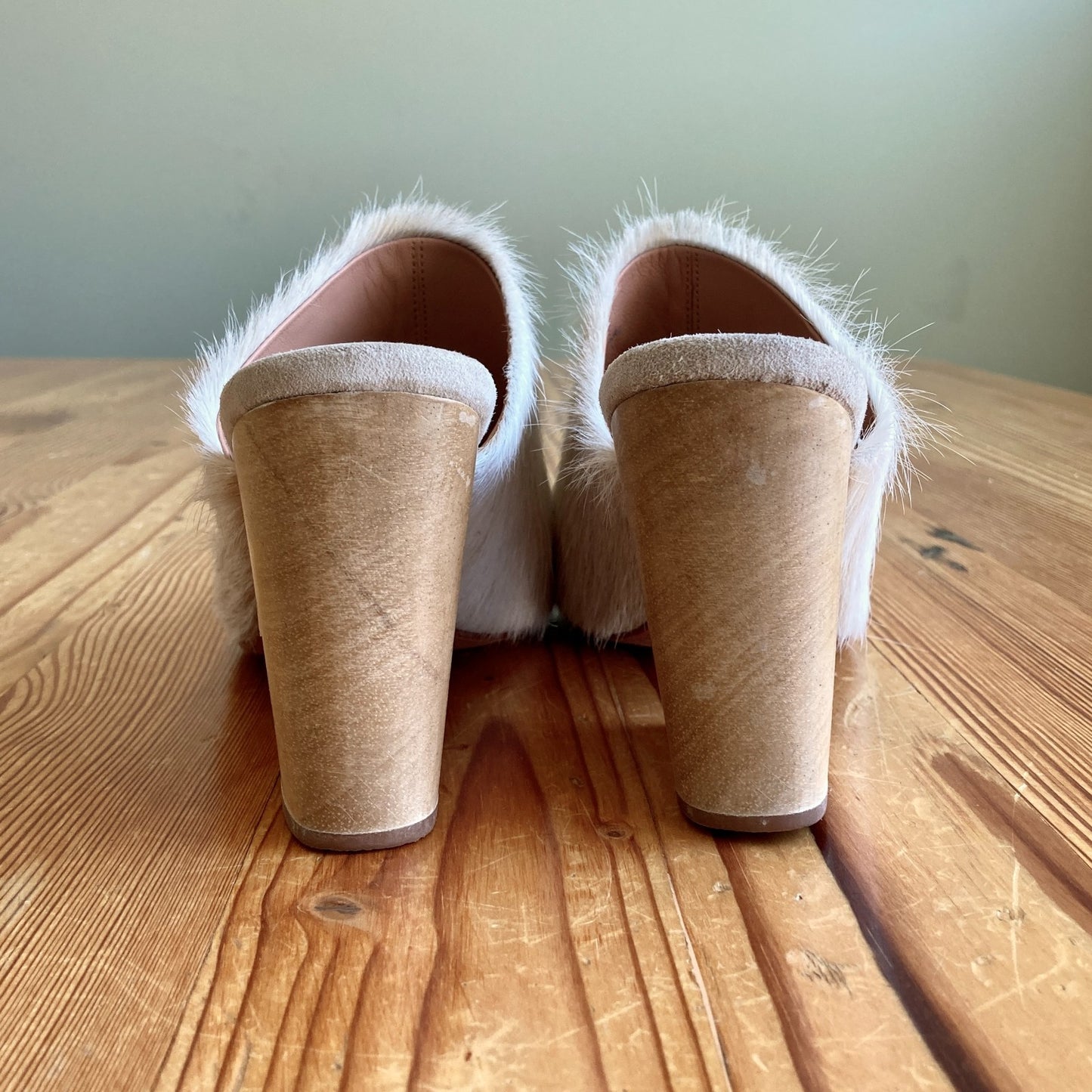 Rachel Comey $450 Pony Hair Wooden Heel Bose Clogs Shoes Slides - Sz 7 - 1125EA