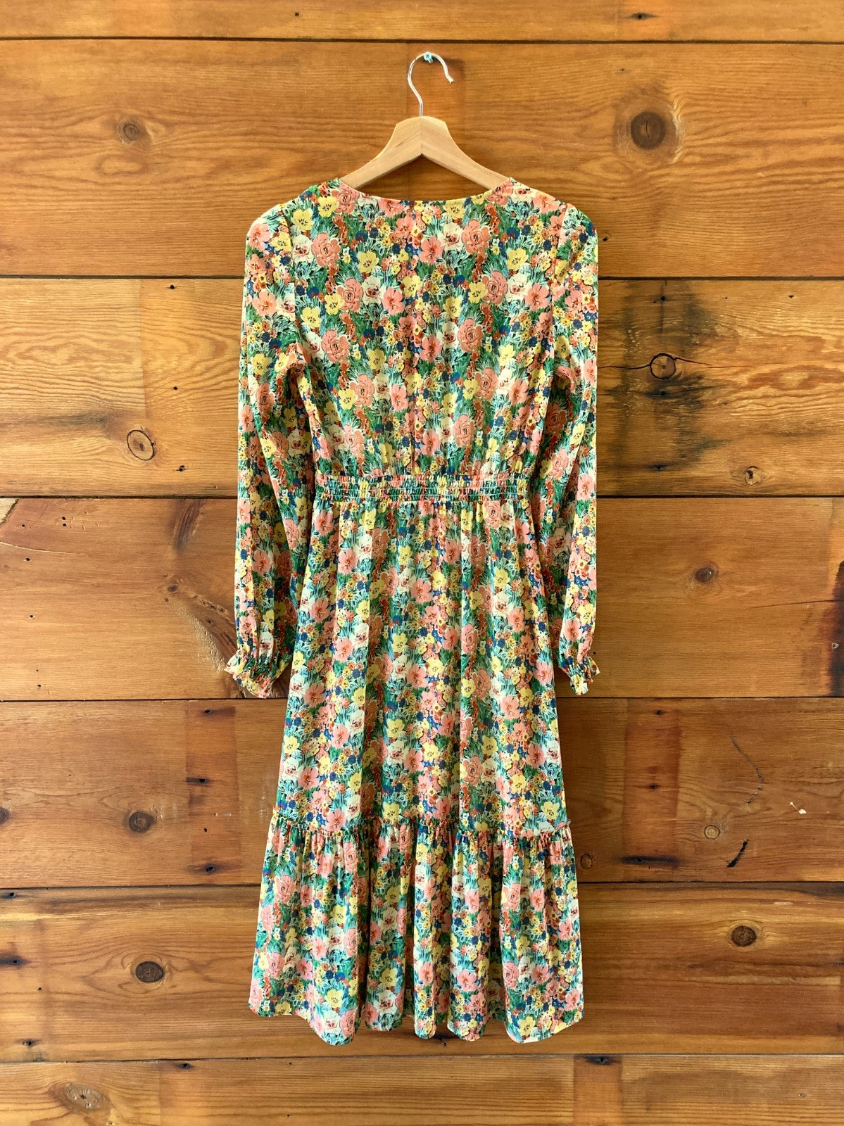 Sezane Floral Silky Long Sleeve Cinched Waist Dress - Size 34 / XS - 0416LB