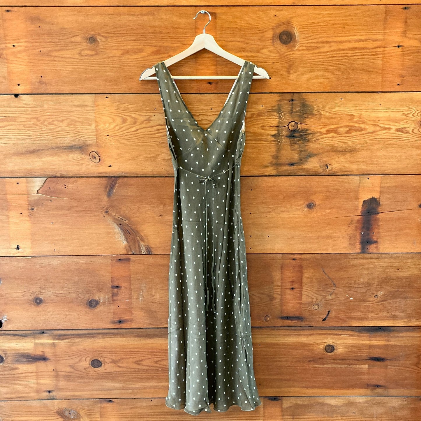 XS - Realisation Par Green Polka Dot Margot Sleeveless Midi Dress 0717SM