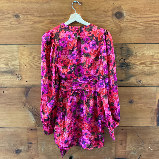 For Love & Lemons Pink Floral Lauren Cut Out Dress - Size XS - NEW - 0515CJ