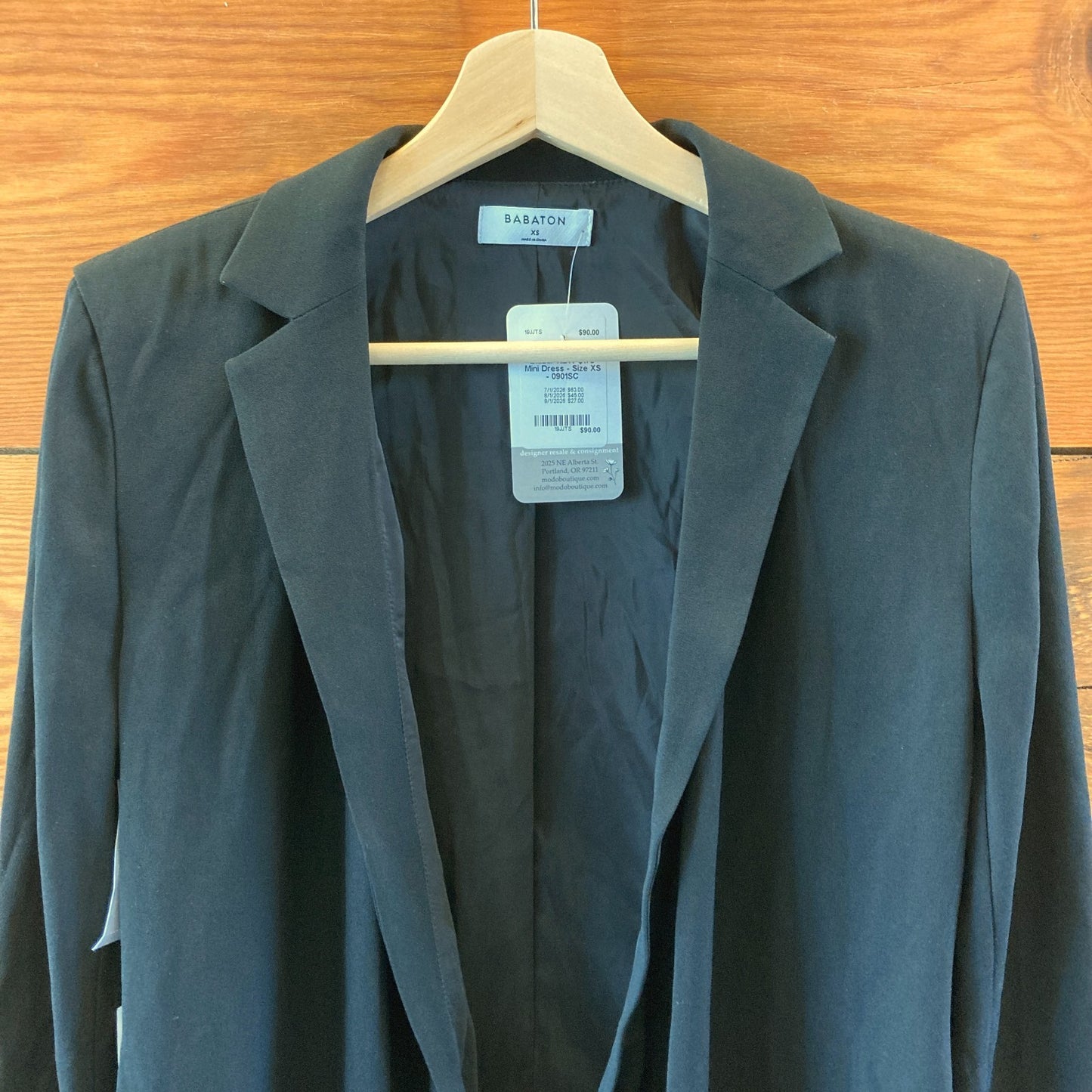 Babaton Aritzia Black Raine Wrap Blazer NEW $178 Mini Dress - Size XS - 0901SC
