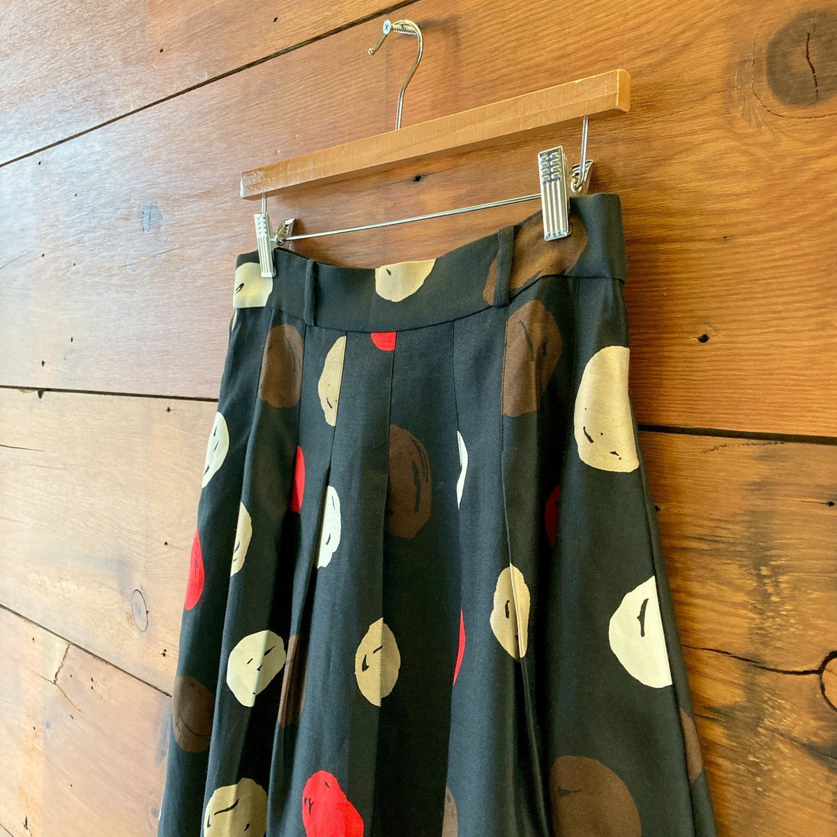 Kate Spade Black Polka Dot Pleated Esther Cotton Silk Skirt - Size 6 - 0320JS