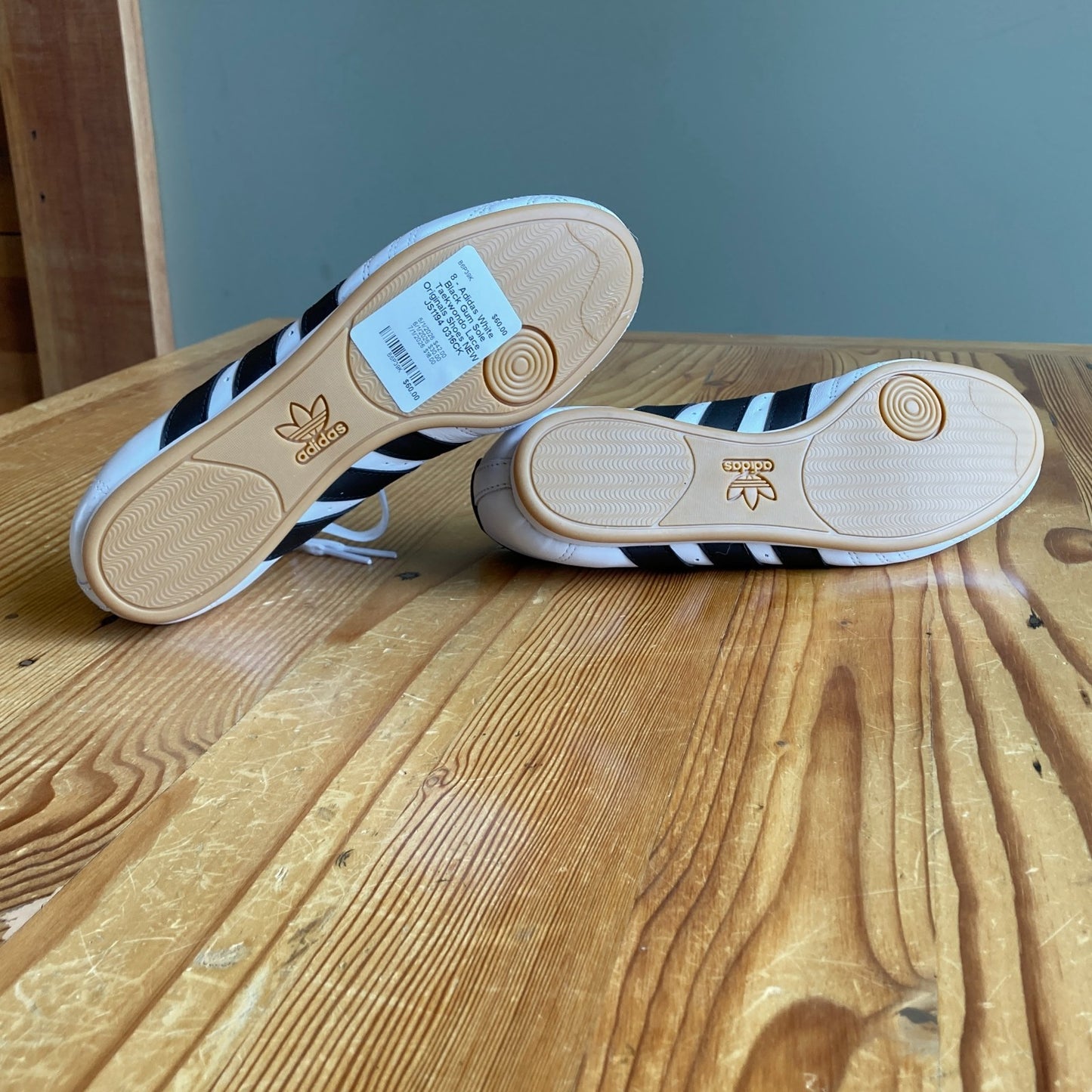 8 - Adidas White Black Gum Sole Taekwondo Lace Originals Shoes NEW JS1194 0316CK