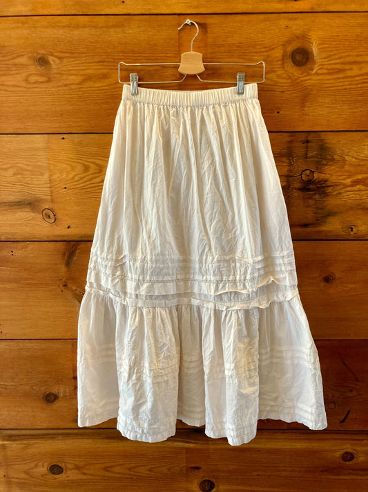 Christy Dawn White Tiered Gabrielle Organic Cotton Skirt - Size XS  - 0312IG
