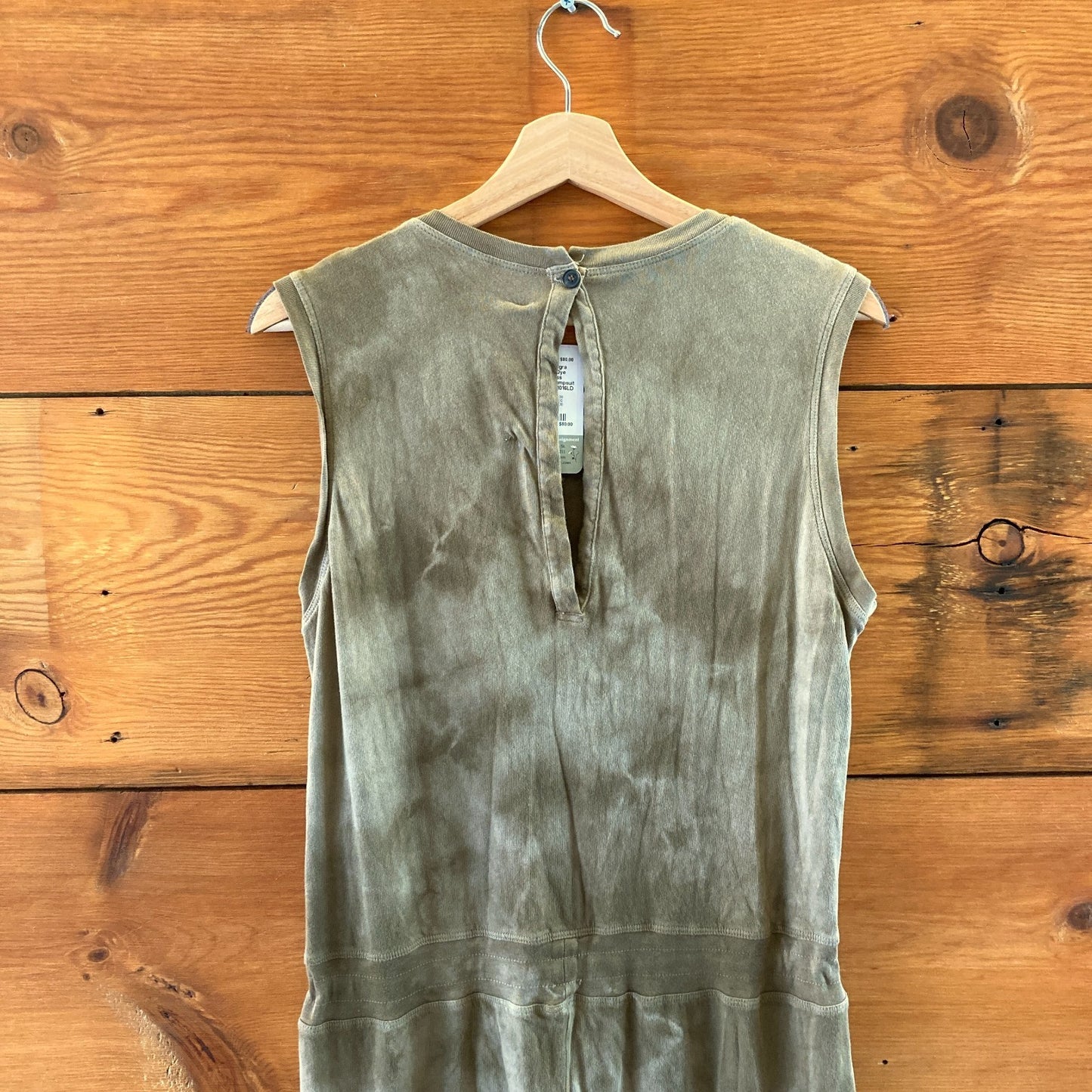 Raquel Allegra Green TieDye Sleeveless Drawstring Jumpsuit - Size 1 / S - 1016LD