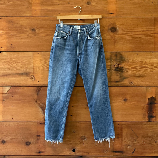 AGoldE Riley High Rise Straight Crop Jeans in Frequency Wash - Size 26 - 0816MS