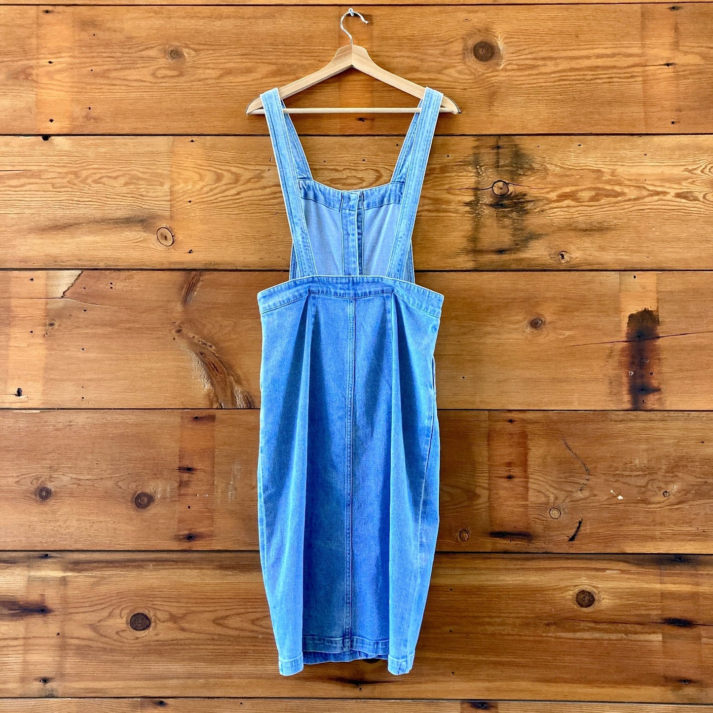 Faherty Light Wash Denim Sleeveless Button Up Jumper Dress - Size 4 - 0713AS