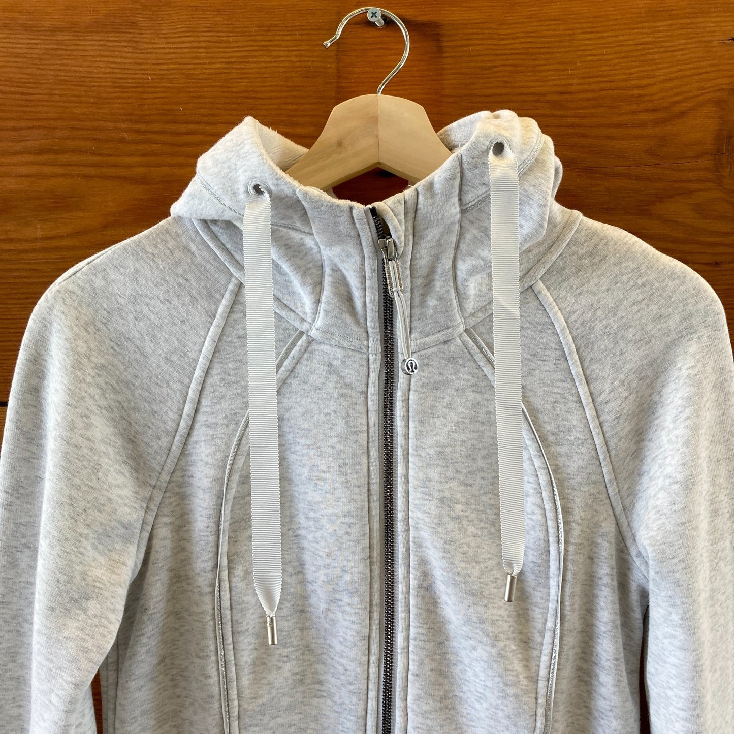Lululemon Heathered Gray Zip Front Classic Hoodie Sweatshirt - Size 4 - 0214LS