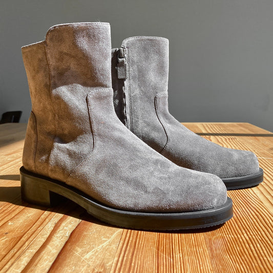 Stuart Weitzman NEW Grey Suede 5050 Bold Zip Ankle Boots - Size 6 - 0320JS