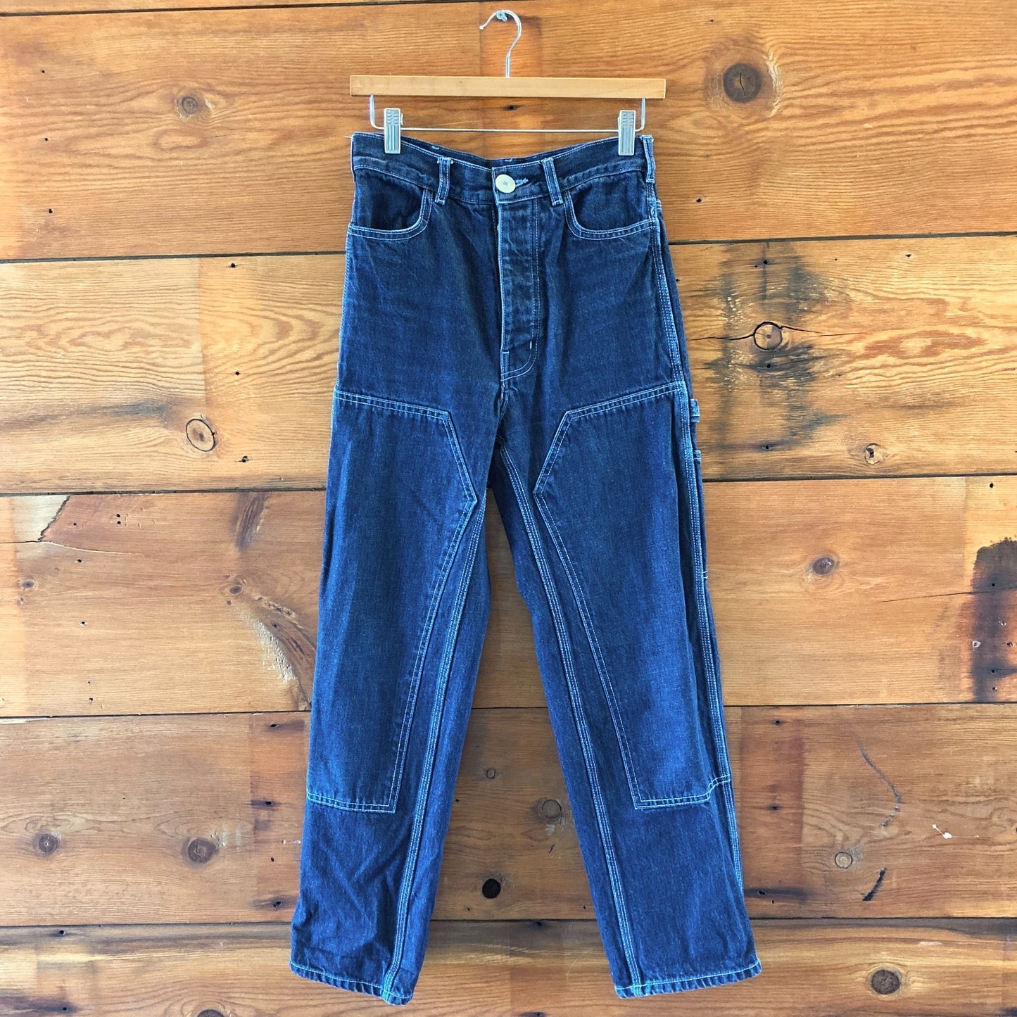 Jesse Kamm Dark Wash Reinforced Knee Straight Leg Handy Jeans - Size 6 - 0312IG