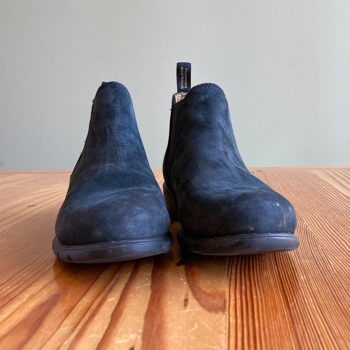 8.5 - Blundstone Navy Blue Nubuck Suede Leather Chelsea Ankle Boots 0419KM