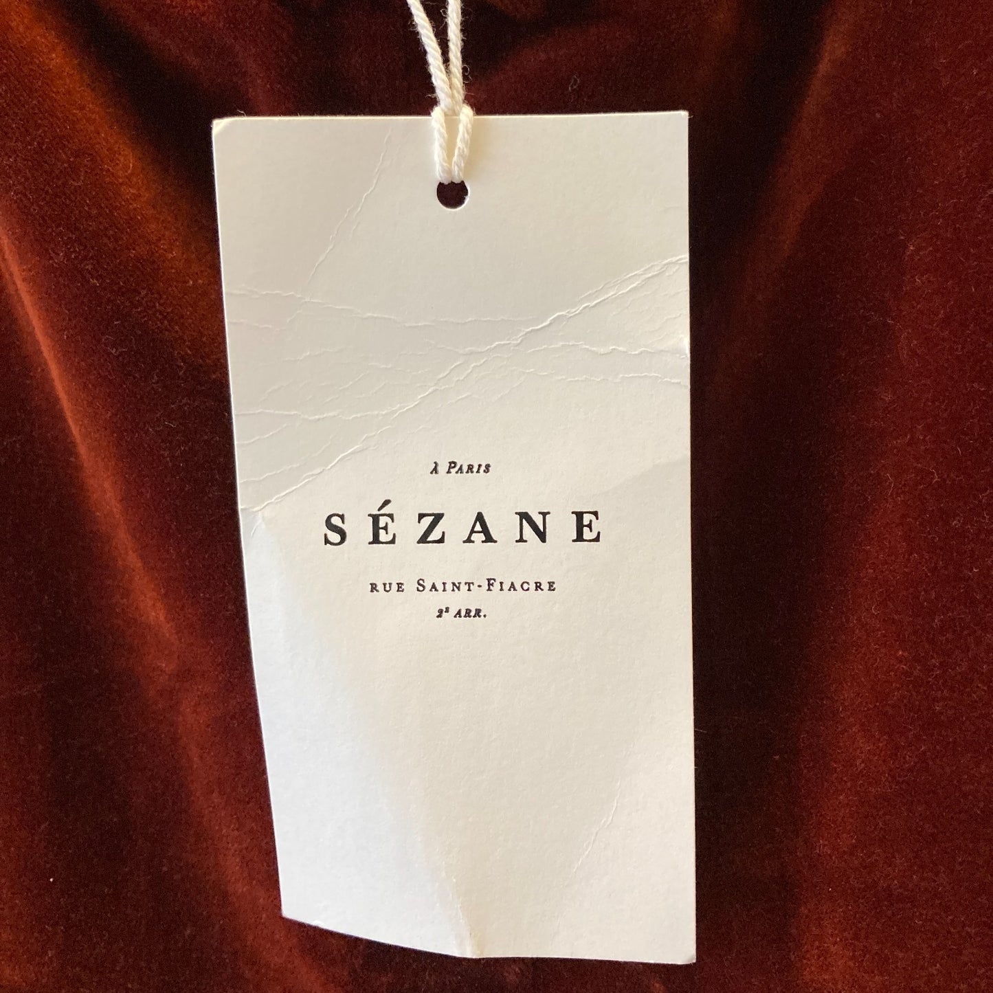 40 / 8 US - Sezane $180 Sienna Brown Velvet Wide Leg Trouser Pants NEW 1022SW