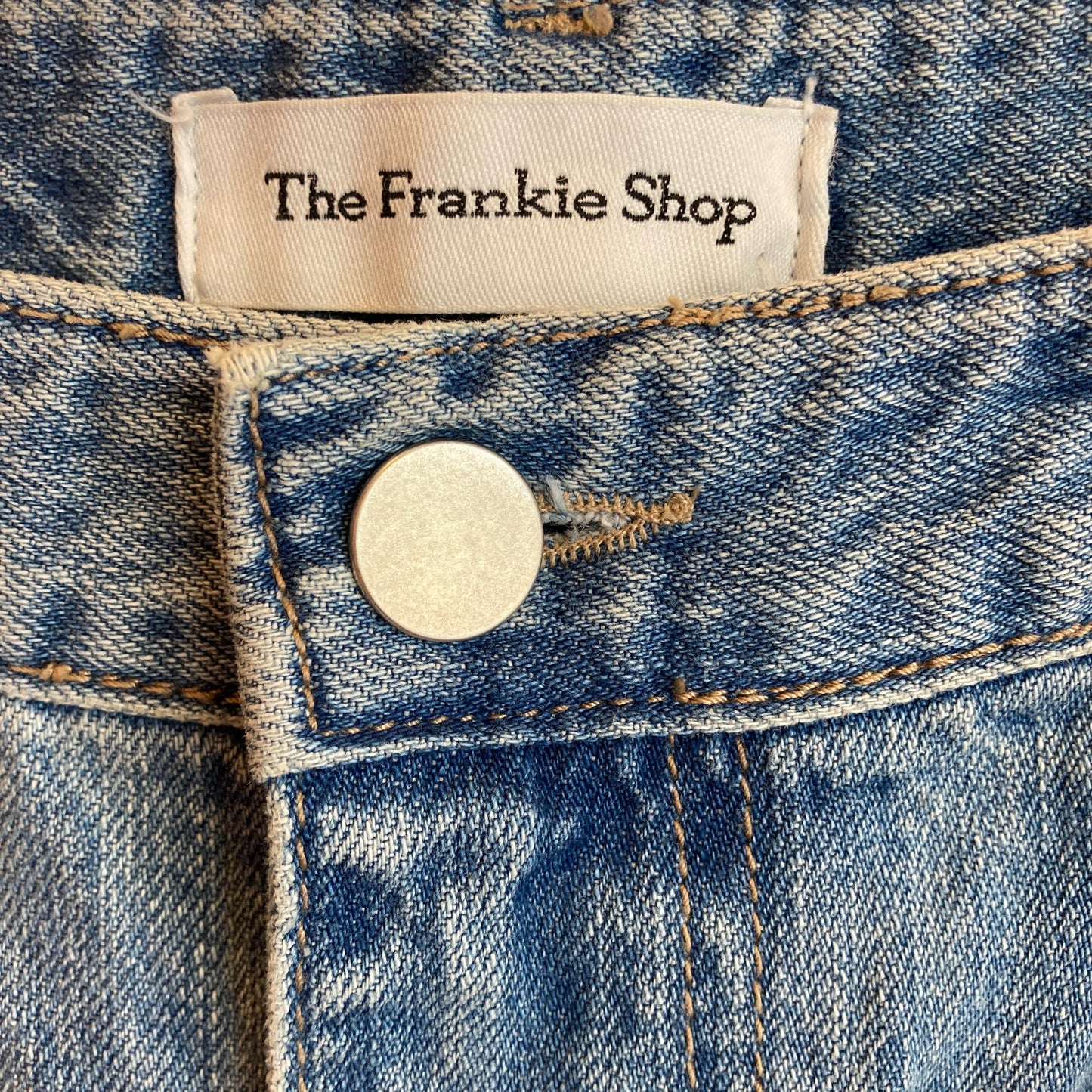 The Frankie Shop Medium Blue Denim Wide Leg Light Wash Jeans - Size M - 0204MP