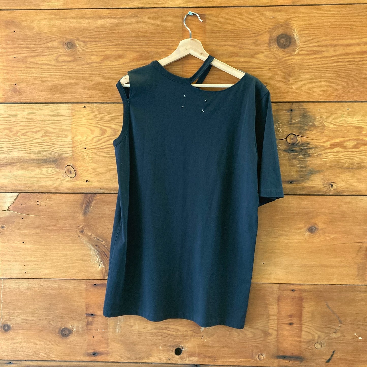 Maison Martin Margiela Black Asymmetric One Shoulder Long Shirt - Sz 1 / S - 042