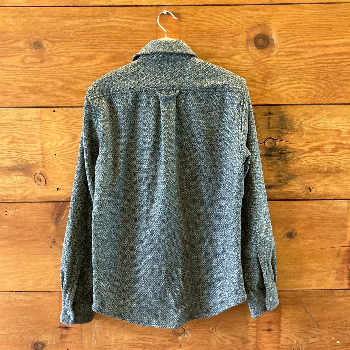 Anian Gray Jericho Wool Button Front Shirt Jacket - Mens Size M - 0312IG