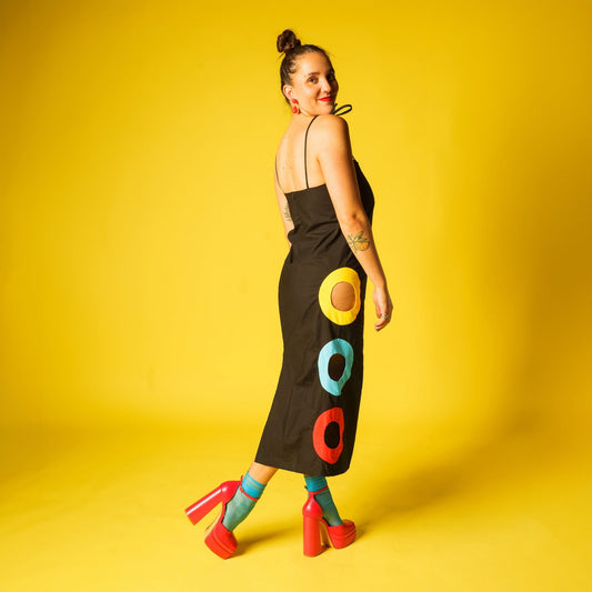 Boyko $195 Black Cut Out Cheeky Midi Length Dress - Size M - 0304HJ