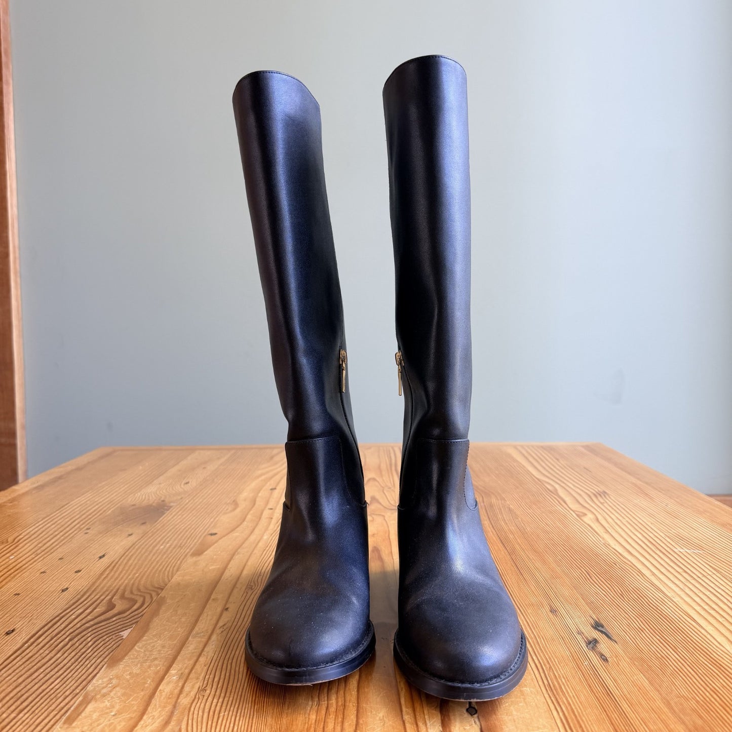 Coach Black Leather CW733 Marlin Tall Boots - Size 8.5 - 1013FB