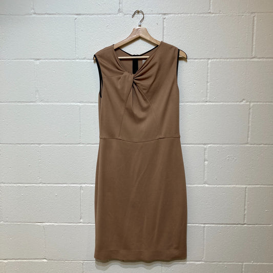 Jason Wu Tan Twisted Front Sleeveless Sheath Dress - Size 12 - 0907LR