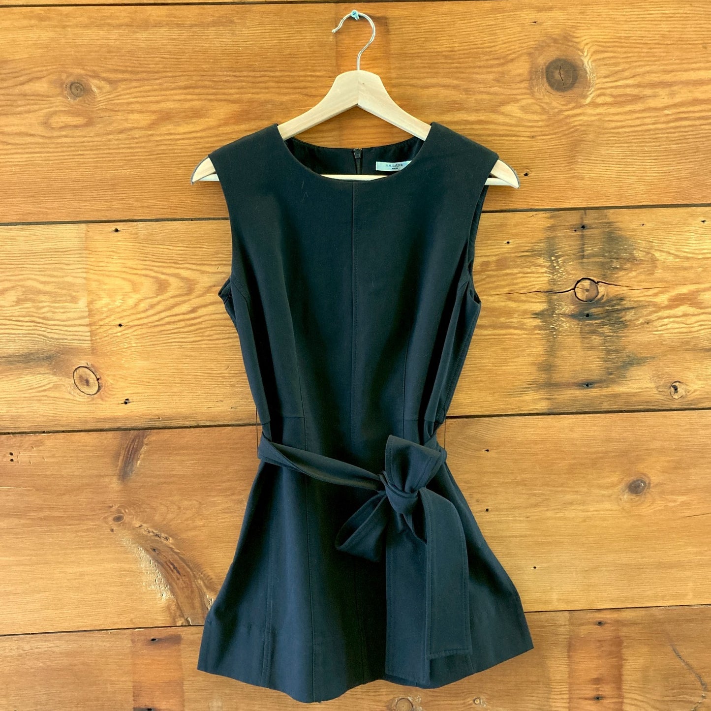 MM Lafleur Black Sleeveless Tie Waist Tunic Side Split Dress - Size 6 - 0204AB