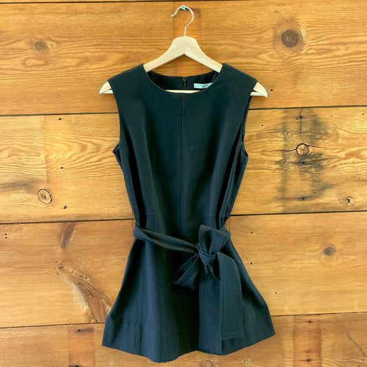 MM Lafleur Black Sleeveless Tie Waist Tunic Side Split Dress - Size 6 - 0204AB