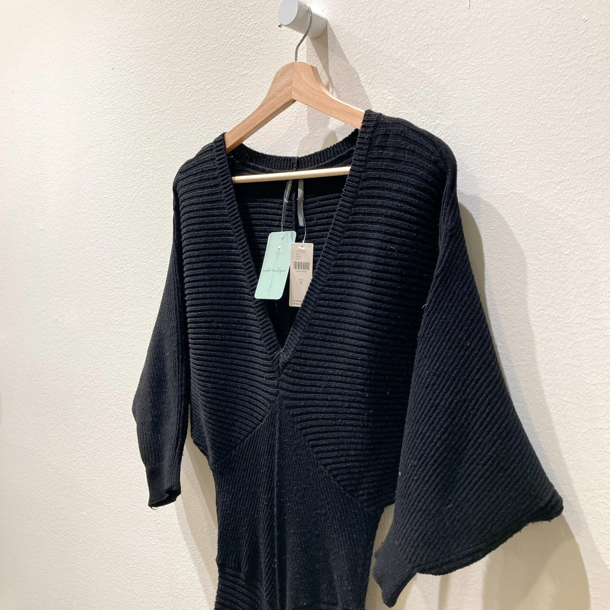 Anthropologie $168 Black Ribbed Colorblock Sweater Dress - Size M - NEW - 0715DP