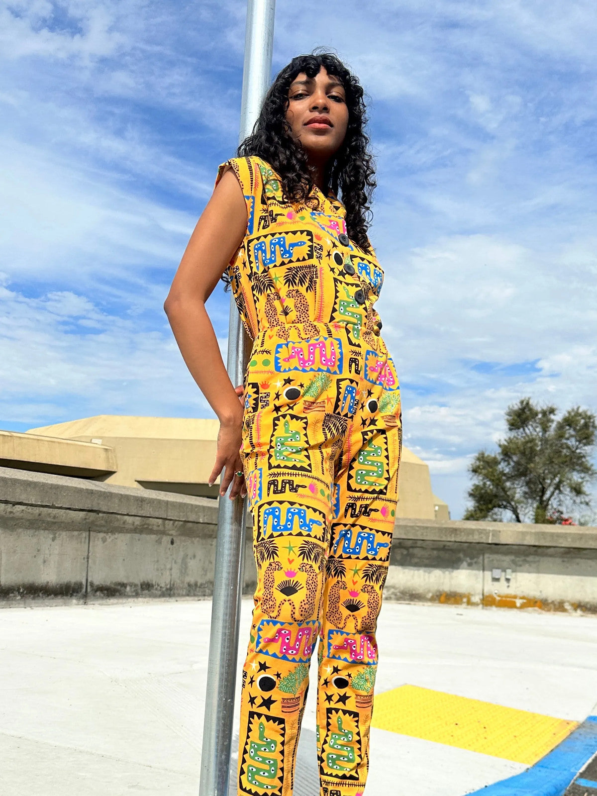 Nooworks Yellow Desert Disaster Sleeveless Knit Magic Jumpsuit - Sz 2X - 0430RM