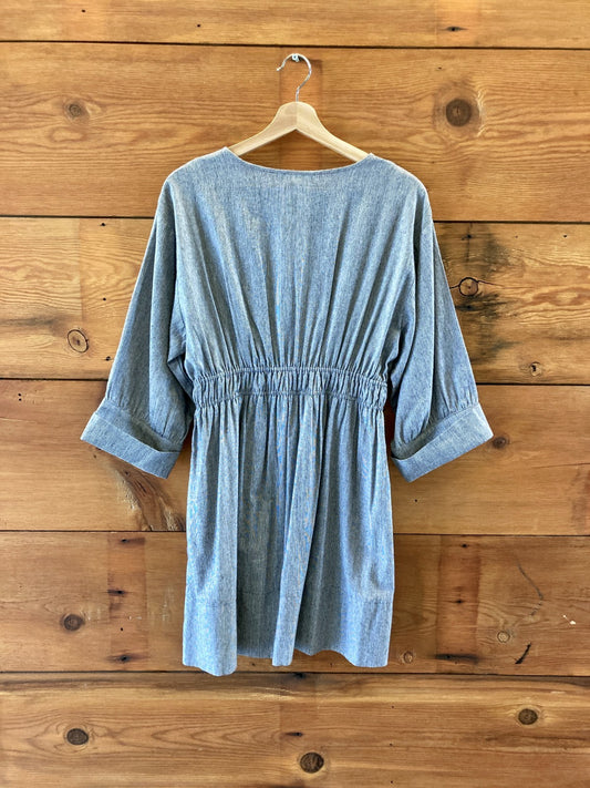 Apiece Apart Gray Cinched Waist 100% Cotton Dress - Size 6 - 0914SM