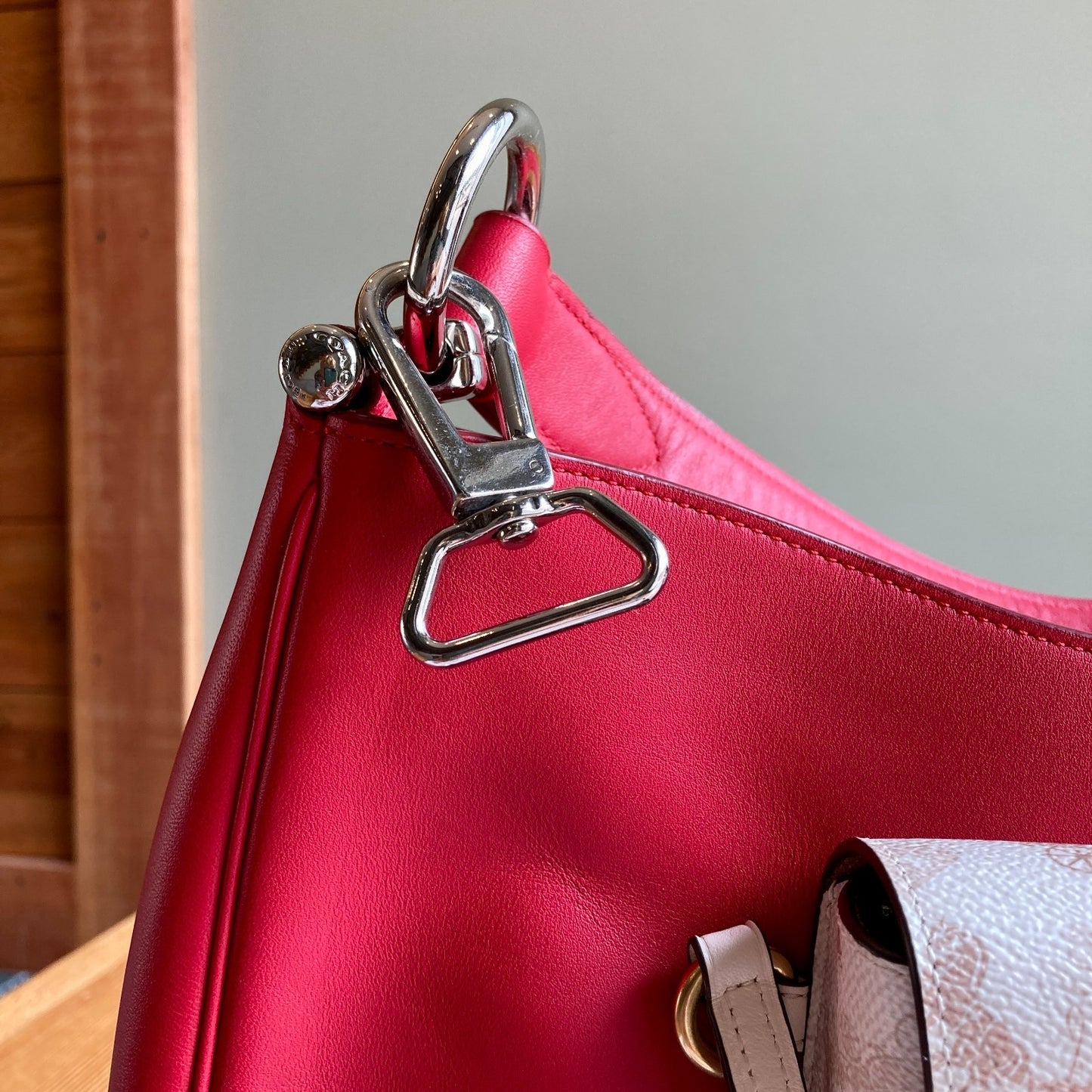 Coach NEW Red Leather Nomad Hobo Shoulder Bag Purse - 0731LR