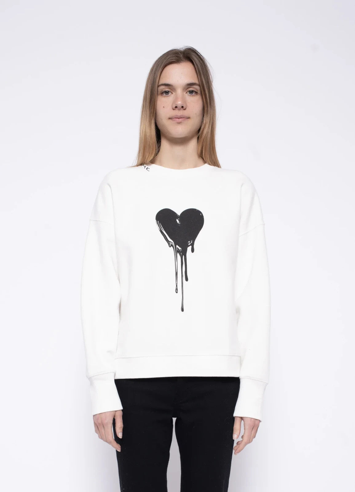 Zadig & Voltaire $228 White Oscar Flowing Heart Sweatshirt - Sz L - NEW - 0417DL