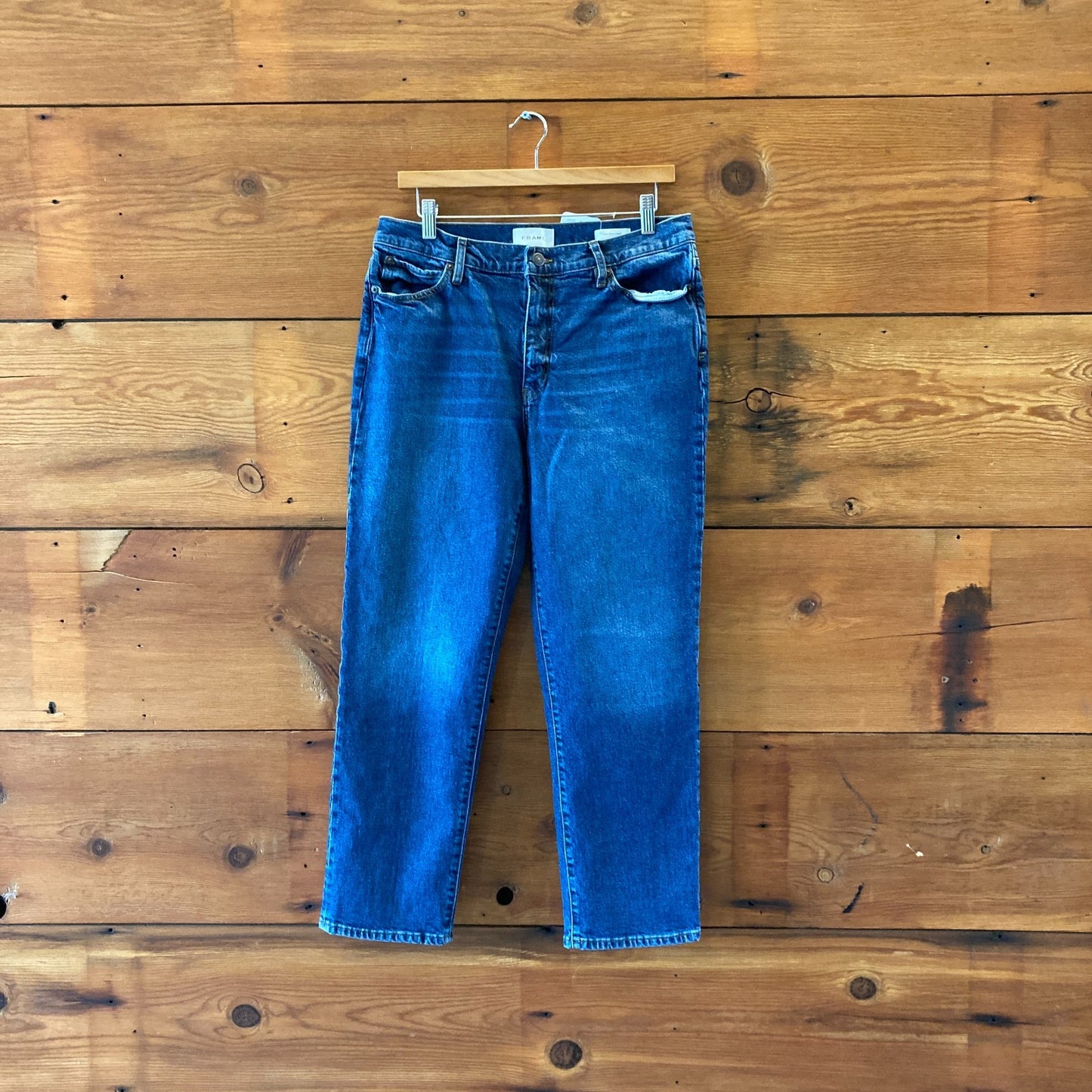 Frame Dark Nebula Wash The Borrowed Straight Leg Jeans - Size 30 - 4427SC
