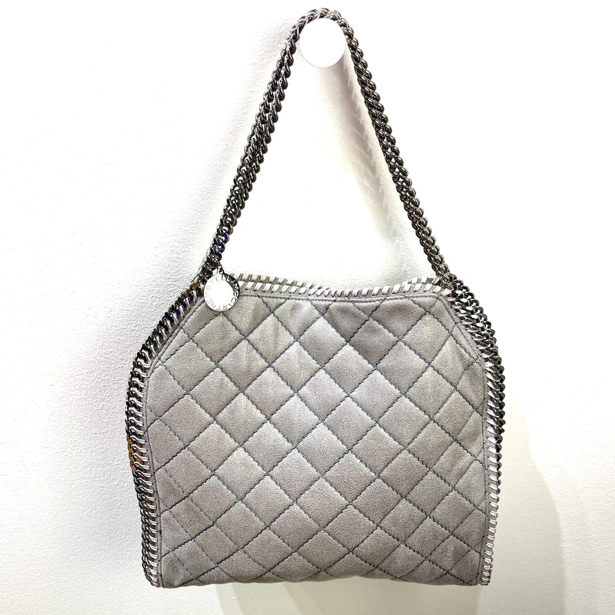 Stella McCartney $440 Gray Quilted Chain Strap Falabella Bag Purse - 1017SC