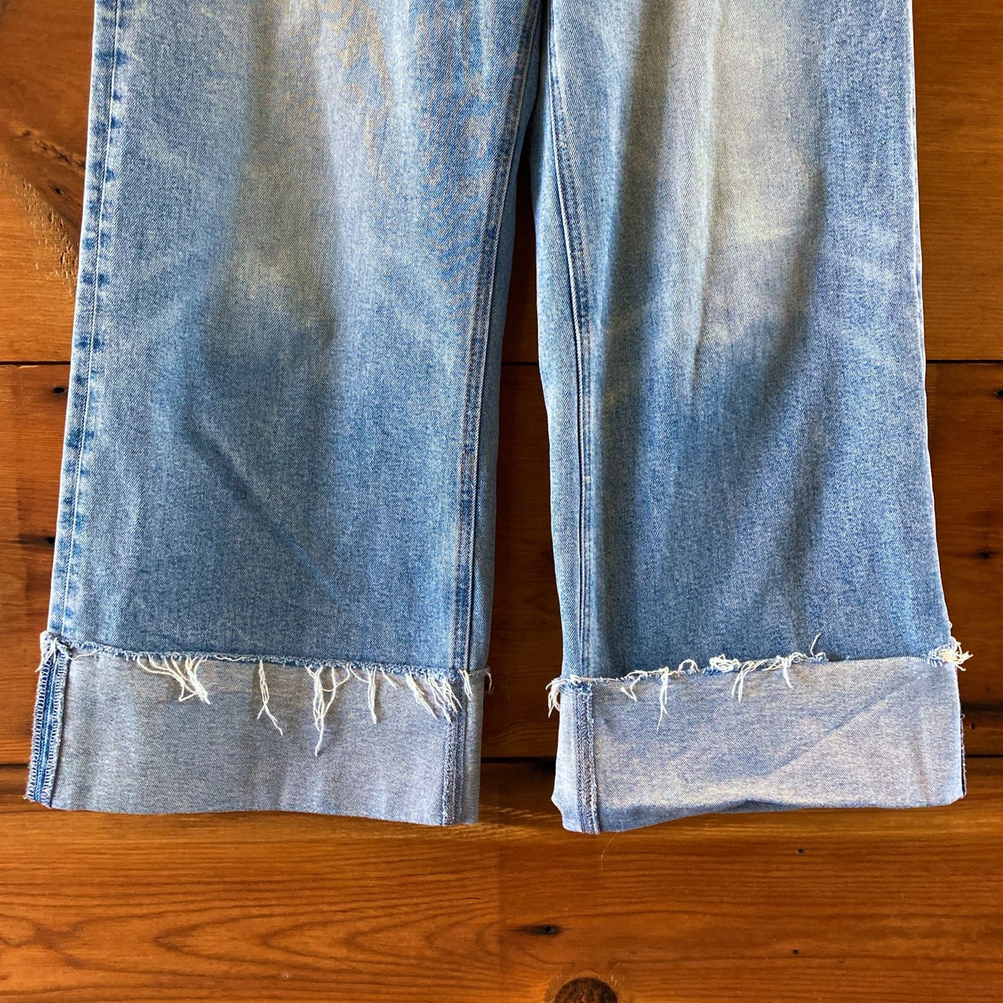 Pistola Light Wash High Rise Denim Wide Leg Lana Cuffed Jeans - Size 27 - 0707PN