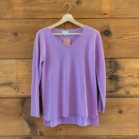 XS - Sundance Catalog Pink V-Neck Pullover 100% Cashmere Sweater 0705PE