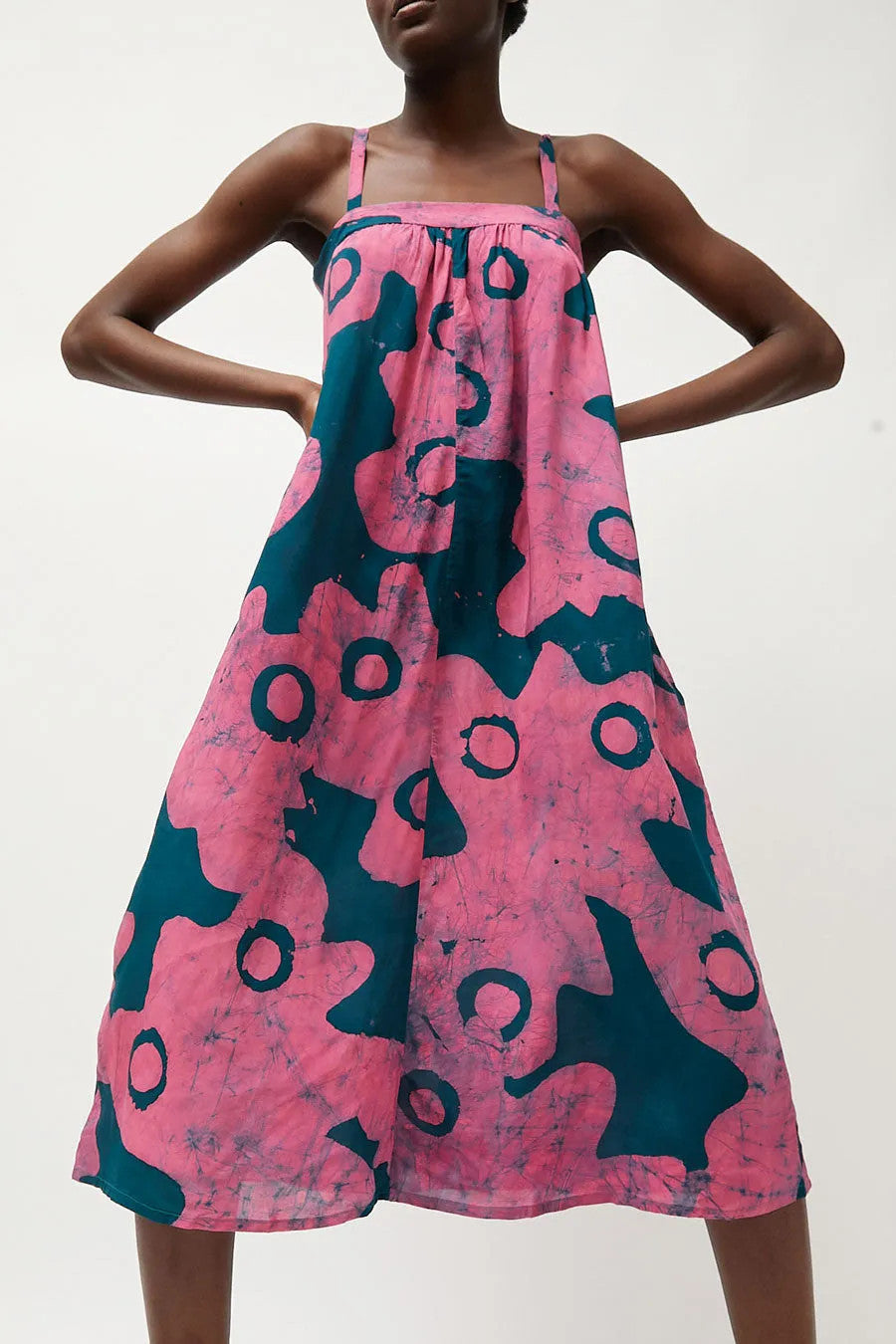 Osei Duro Pink & Teal Pool Party Print NEW $250 Saya Dress - Size M - 0425NK