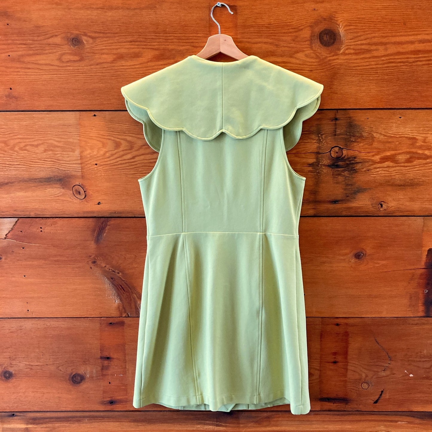 L - Maeve Anthropologie Green Scalloped Buttondown Sleeveless Dress 1203TR