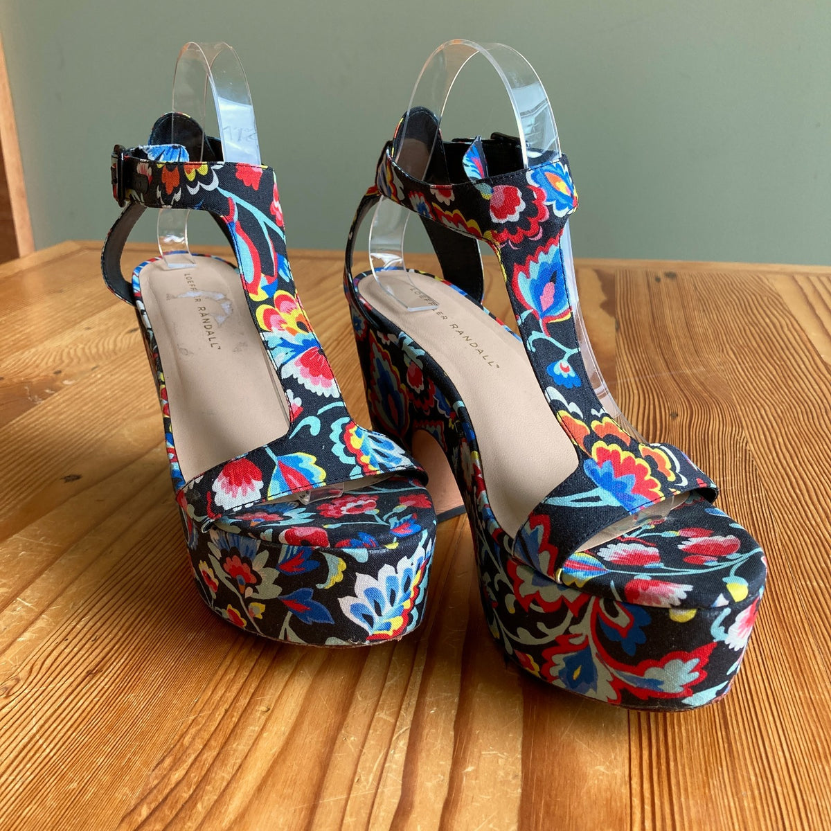 Loeffler Randall Floral Chunky Minette Platforms Heels - Size 8.5 - 0121CE