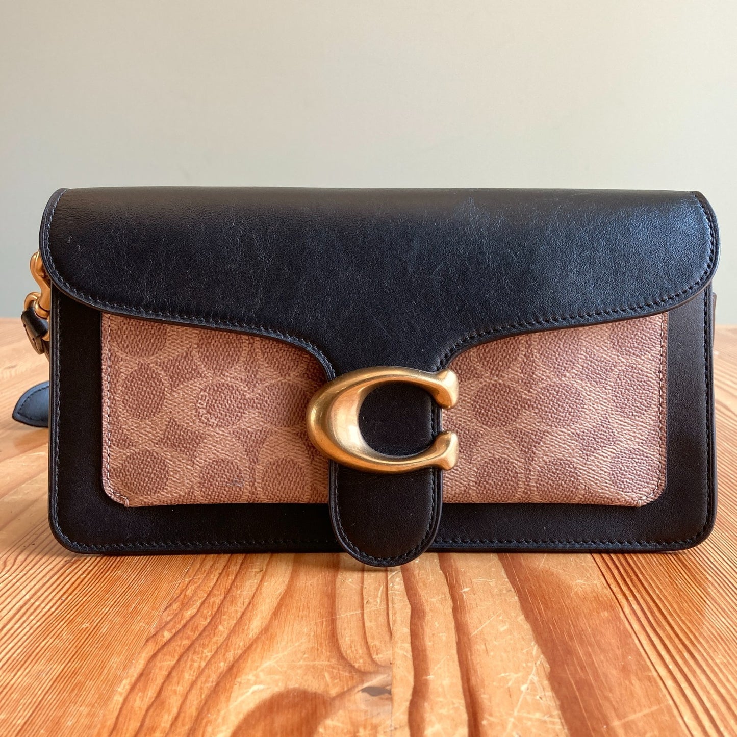 Coach Black Brown Signature Monogram Tabby Shoulder Bag 26 - 0708LG
