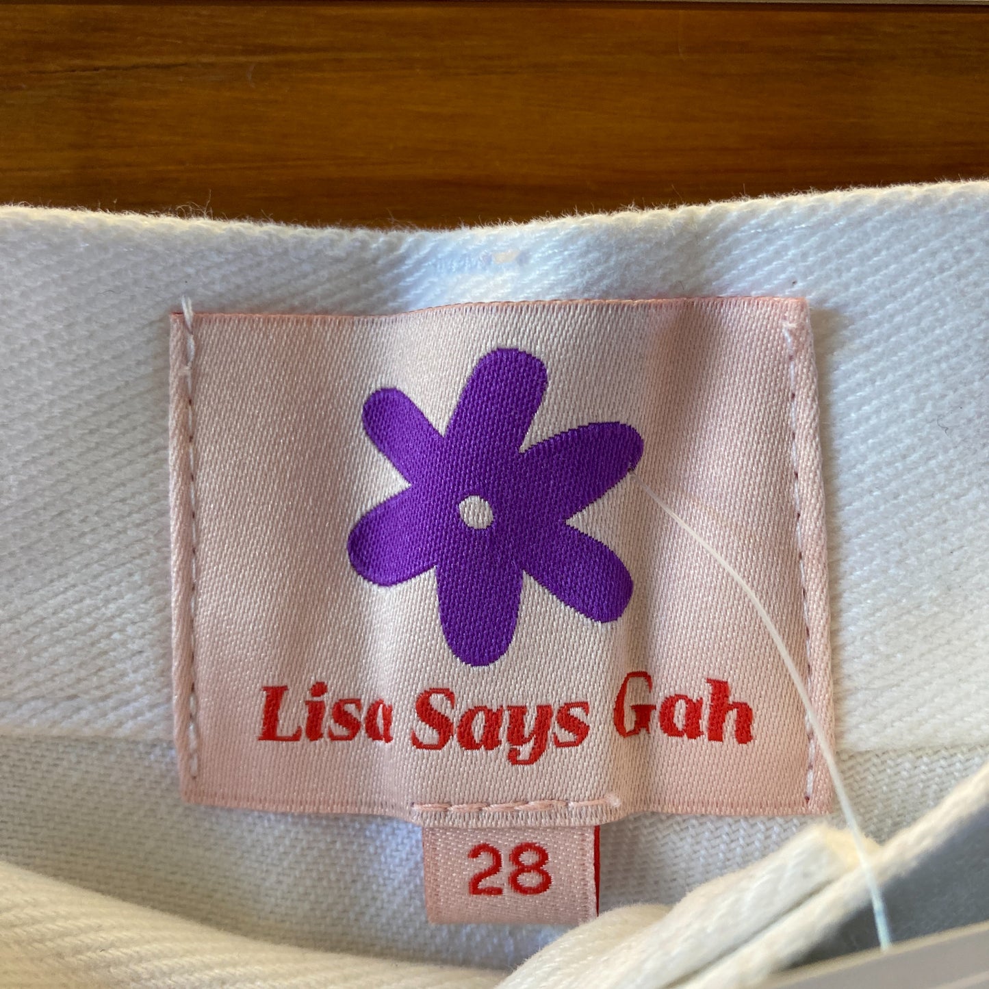 Lisa Says Gah Purple White Robyn High Rise Wide Leg Jeans - Size 28 - 0501SH